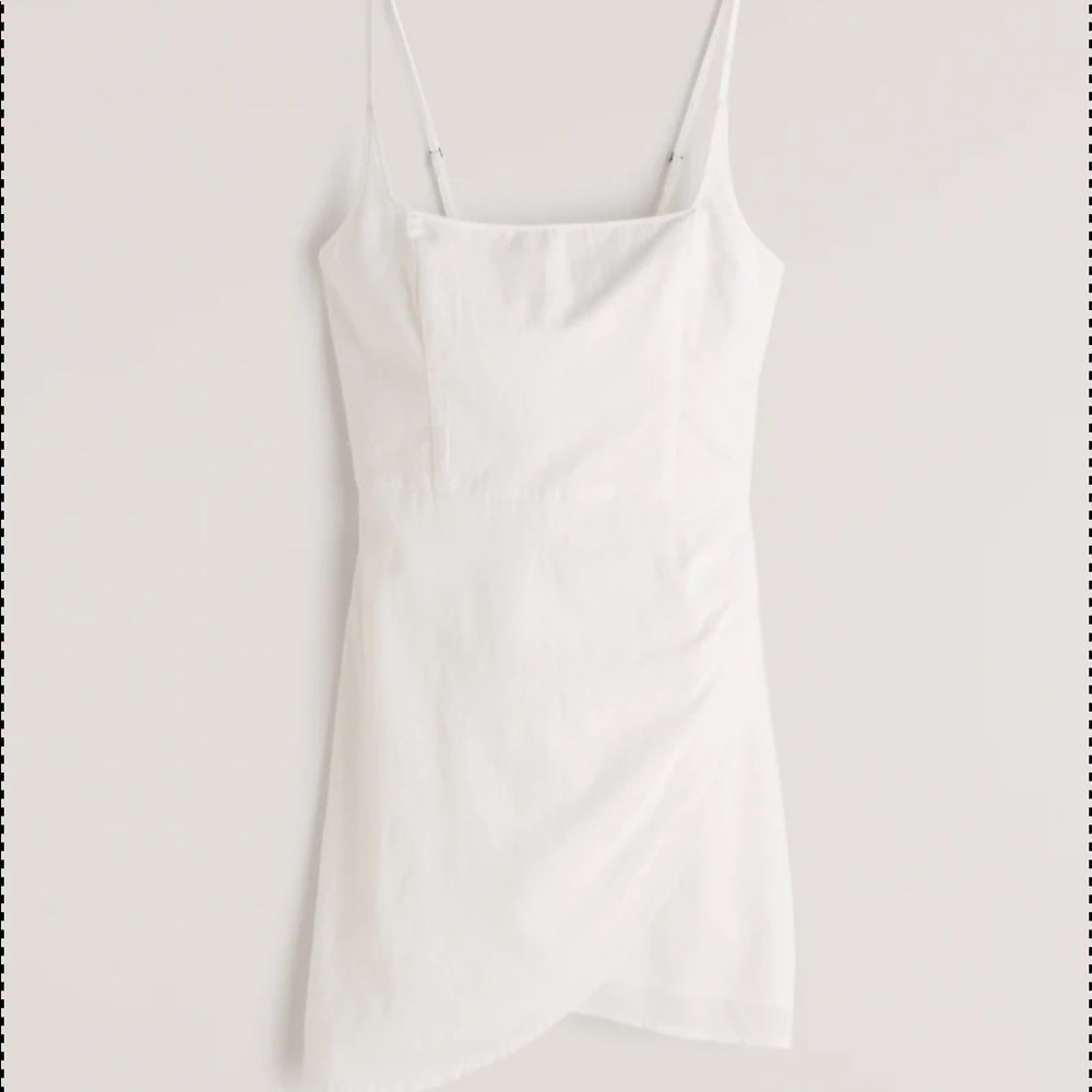 NWT! Abercrombie Scoopneck Wrap Mini Dress WHITE